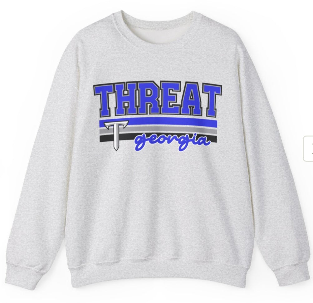 PRINT: Bold Logo / Georgia Threat *YOUTH HOODIE/SWEATSHIRT: SLIGHTLY DARKER GRAY